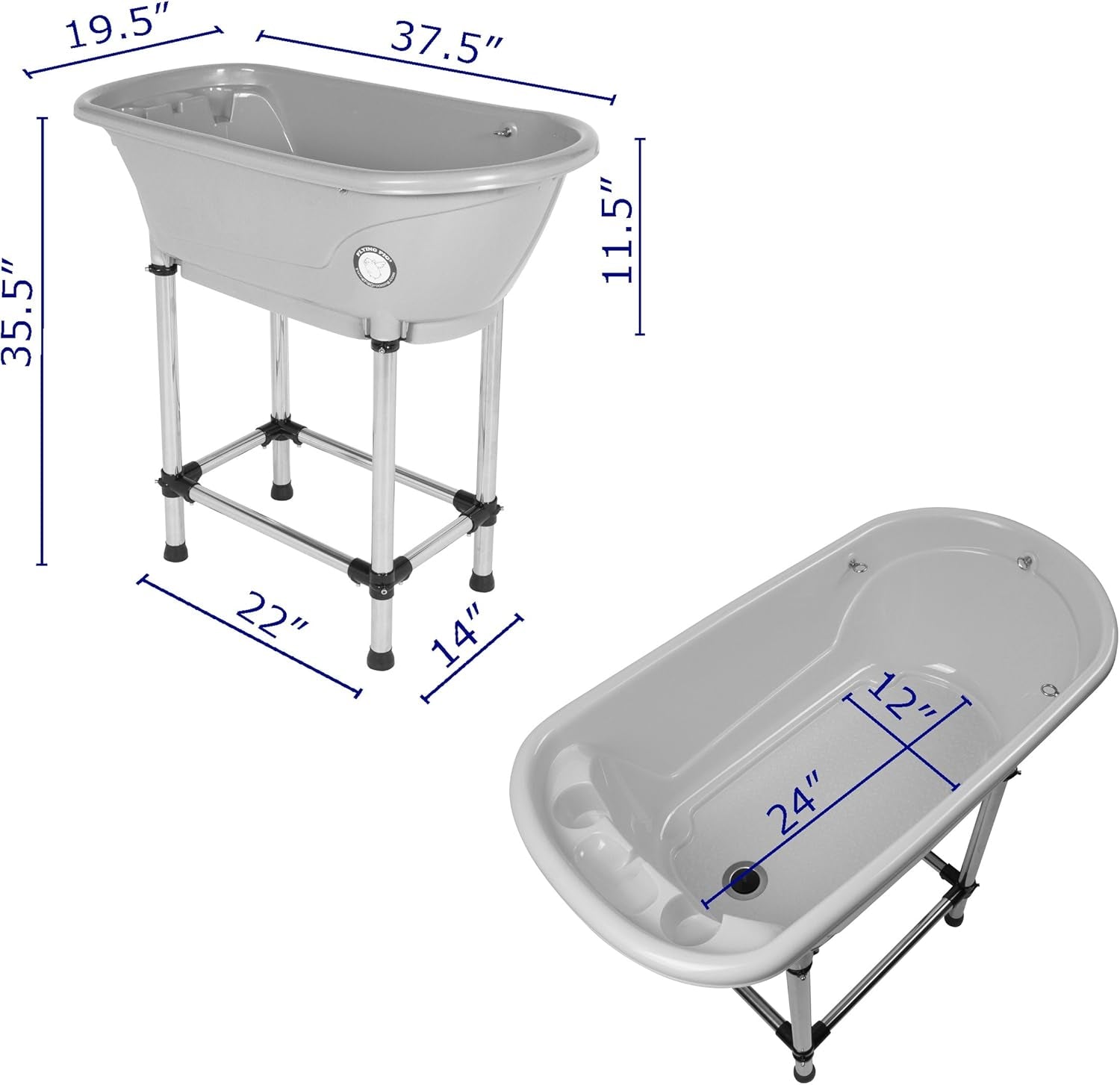 Flying Pig™ Pet Dog Cat Portable Bath Tub (Blue, 37.5"X19.5"X35.5")