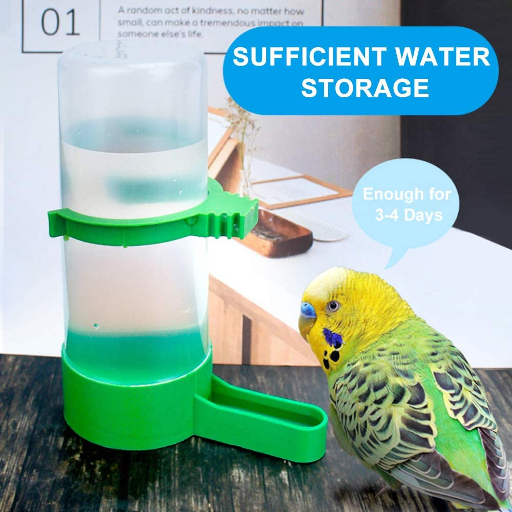 Bird Feeder & Water Dispenser Set, Automatic Bird Feeder, 2PCS 90Ml Water Feeder, 1PCS 150Ml Food Feeder, BPA Free, for Parrot, Budgie, Lovebirds, Cockatiel