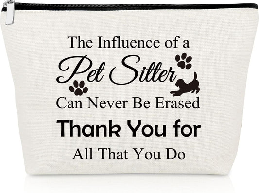 Pet Sitter Gift Makeup Bag Thank You Gifts for Dog Sitter Walker Pet Owners Cosmetic Bag Appreciation Presents for Animal Caretaker Grandma Christmas Birthday Presents Dog Lover Travel Cosmetic Pouch